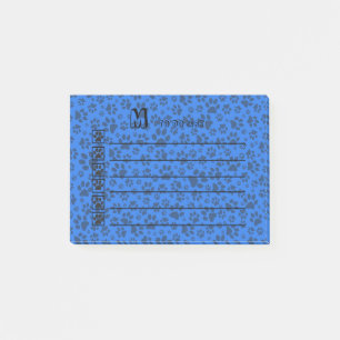 Post-it® Pois de chien noir et blanc Pointe Polka sur le bl