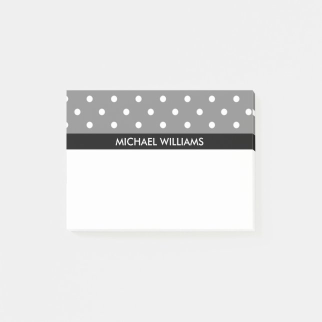 Post-it® Pois gris avec bandes noires (Devant)