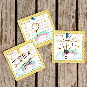 Post-it® Pois jaunes, étoiles mignonnes et arcs-en-ciel 3"