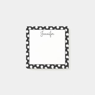 Post-it® Pois noirs et blancs personnalisés