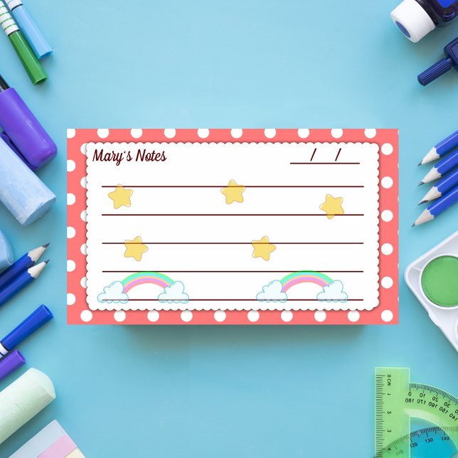 Post-it® Pois rouges, étoiles mignonnes et arcs-en-ciel 10" (Créateur téléchargé)