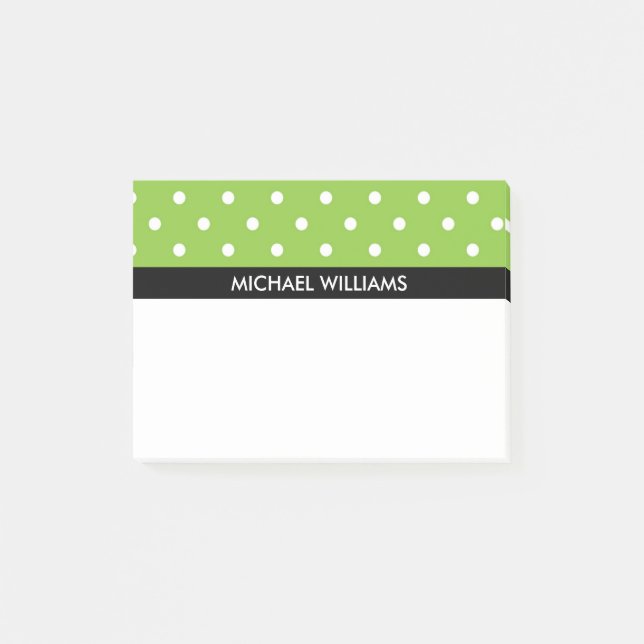 Post-it® Pois vert avec les rayures noires (Devant)