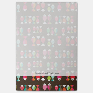 Post-it® Poisson rétro Abstrait sous-marin motif 2