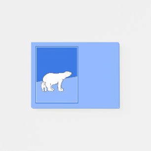 Post-it® Polar Bear Mom and Cub Peinture - Wildlife Art