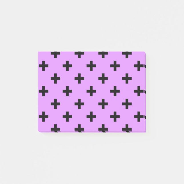 Post-it® Polka noire croise sur lilas (Devant)