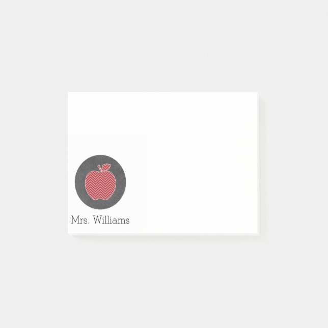 Post-it® Pomme de professeur personnalisée avec un motif ch (Devant)