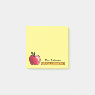 Post-it® Pomme et règle Professeur personnalisé Jaune 3 x 3
