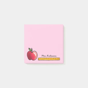Post-it® Pomme et règle Professeur personnalisé rose 3 x