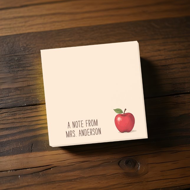 Post-it® Pomme rouge personnalisée avec le nom de l'enseign (🍎 Share thoughtful notes in style! ✏️)