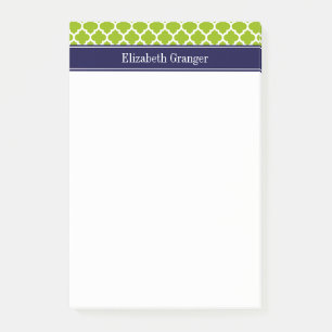Post-it® Pomme Vert Blanc Marocain #5 Bleu Nuit Monogramme