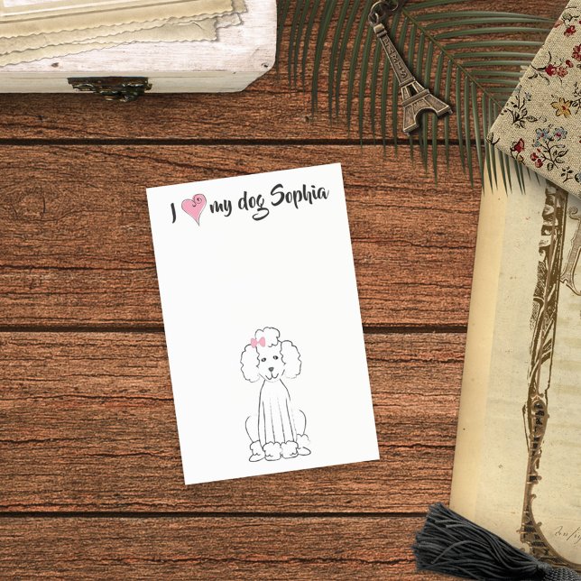 Post-it® Poodé de chien rose mignon Personnalisé (Créateur téléchargé)
