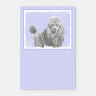 Post-it® Poodé Jouet miniature Argent gris bleu Chien Art