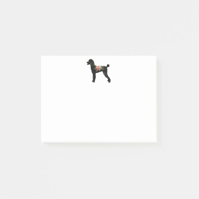 Post-it® Poodle Dog Breed Boho Floral Silhouette (Devant)