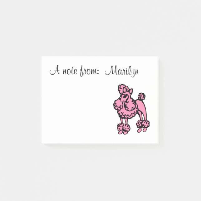 Post-it® Poodle rose personnalisé Post-it Notes (Devant)