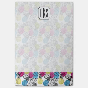 Post-it® Pop Art Pineappy Et Palm Feuilles Monogramme