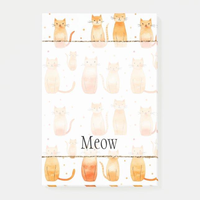 Post-it® Portes et chats orange mignons (Devant)