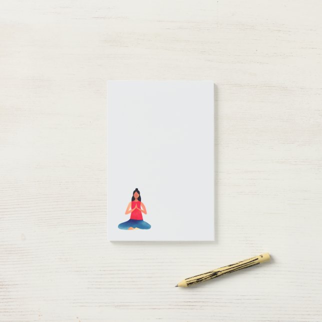 Post-it® Pose de yoga (Sur un bureau)