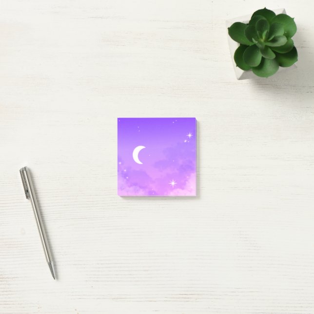 Post-it® Post-It Notes Céleste Purple Lune Scenery (Bureau)