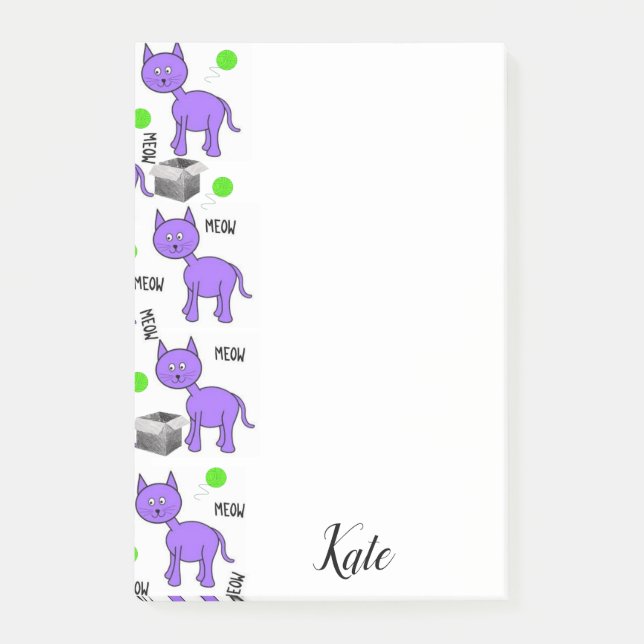 Post-it® Post-it Notes Chat Violet Chat Miaou (Devant)