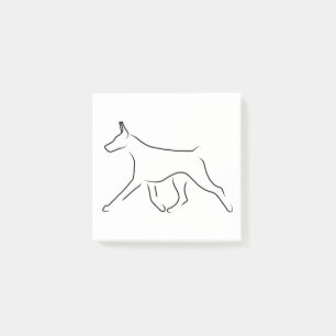 Post-it® Post-It Notes - Gaiting Doberman Line Art