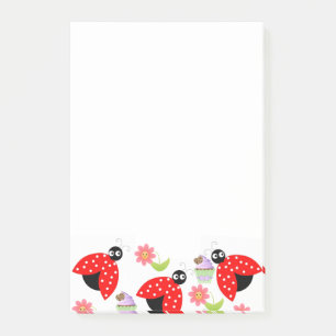 Post-it® Post-it Notes Ladybug Floral Cupcake