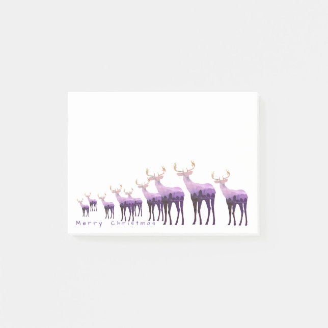 Post-it® Post-it-Notes-Purple Tones Deer Joyeux Noël (Devant)