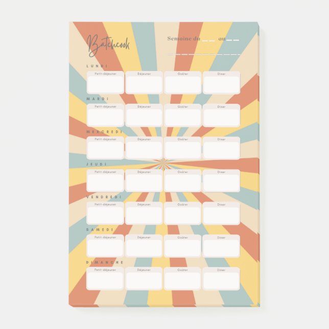 Post-it® Post-It Plannificateur de menus (Devant)