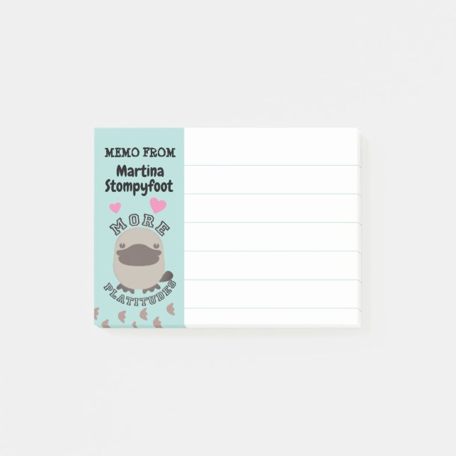 Post-it® Post-its animaux mignons de calembour d'empreintes (Devant)