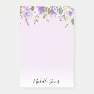 Post-it® post personnalisé à fleurs violettes il note colla