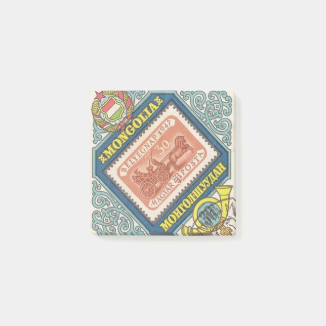 Post-it® Postal Magyar avec cavalerie et cheval (Devant)