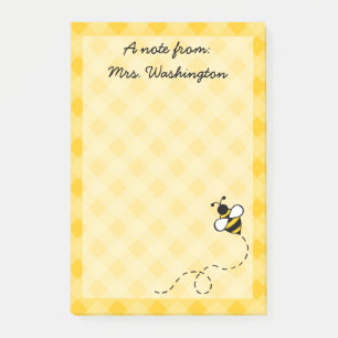 Post-it® Poste de l'enseignant d'abeilles au miel sur mesur