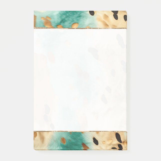 Post-it® Poster de animal noir Turquoise or (Devant)