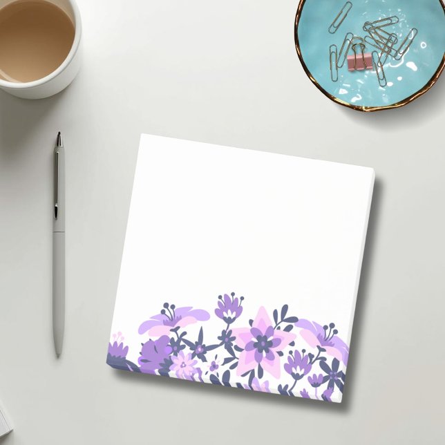 Post-it® Poster floral violet note (Créateur téléchargé)