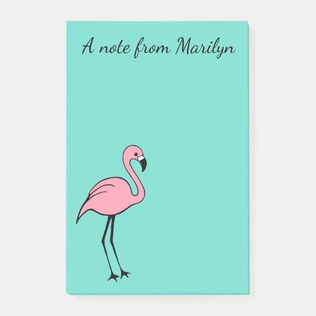 Post-it® Poster personnalisé Flamant rose rose Notes Cadeau (Devant)