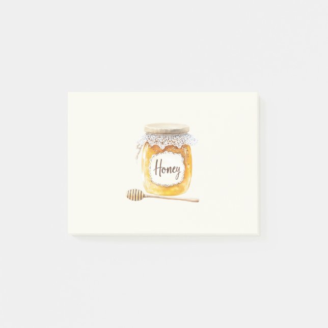 Post-it® Pot de miel doré crème Nourriture Cuisine (Devant)