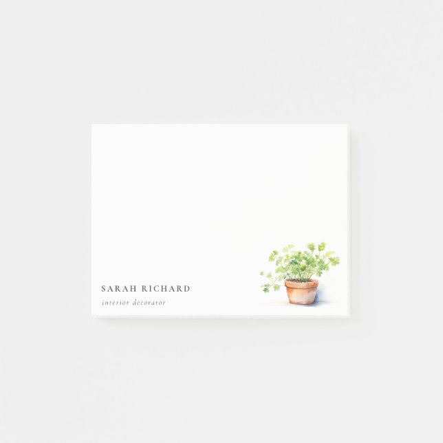 Post-it® Pot Herbe Persil Coriander Aquarelle Botanique (Devant)