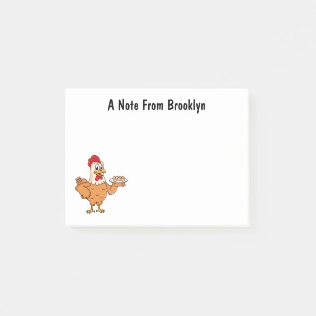 Post-it® Poulet avec oeufs sur plaque de dessin animé (Devant)