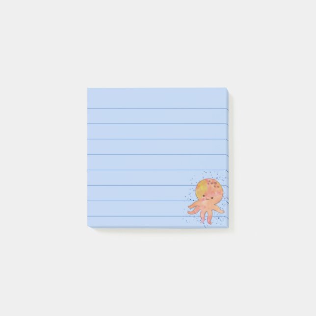 Post-it® Poulpe de dessin animé mignon aquarelle (Devant)
