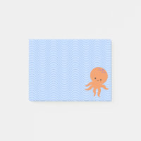 Poulpe de dessin animé mignon Vagues bleues Person