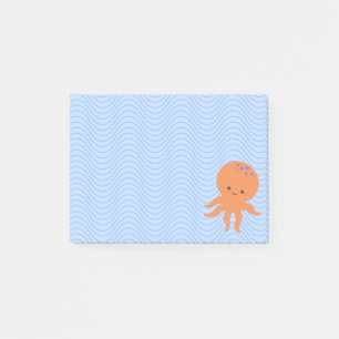 Post-it® Poulpe de dessin animé mignon Vagues bleues Person