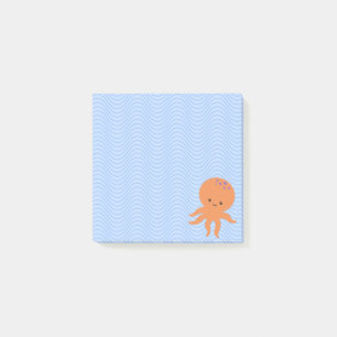 Post-it® Poulpe de dessin animé mignon Vagues bleues Person