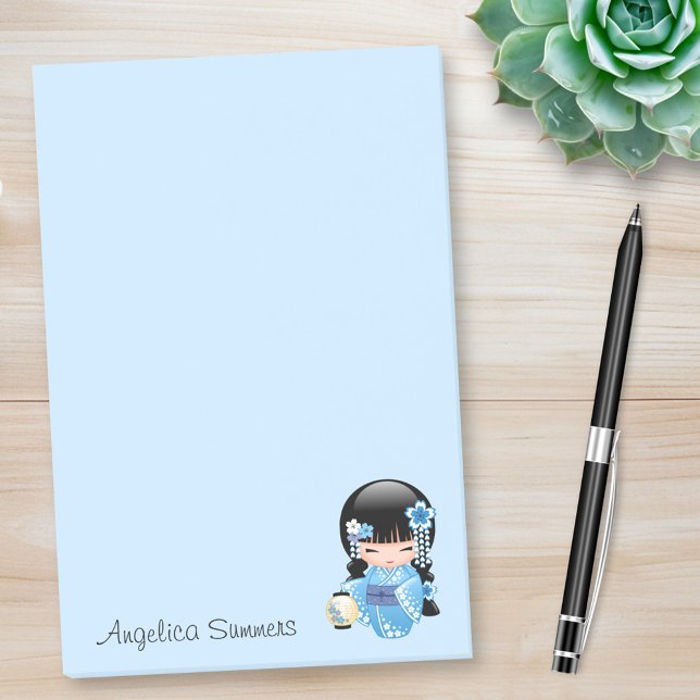Post-it® Poupée Kokeshi d'hiver - Blue Mountain Geisha Girl (Créateur téléchargé)