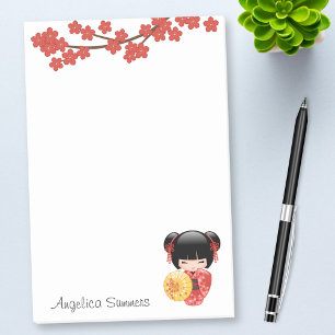 Post-it® Poupée rouge de Sakura Kokeshi - geisha japonais