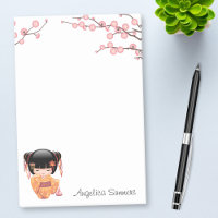 Poupée Ume Kokeshi - Japonaise Pêche Geisha Girl
