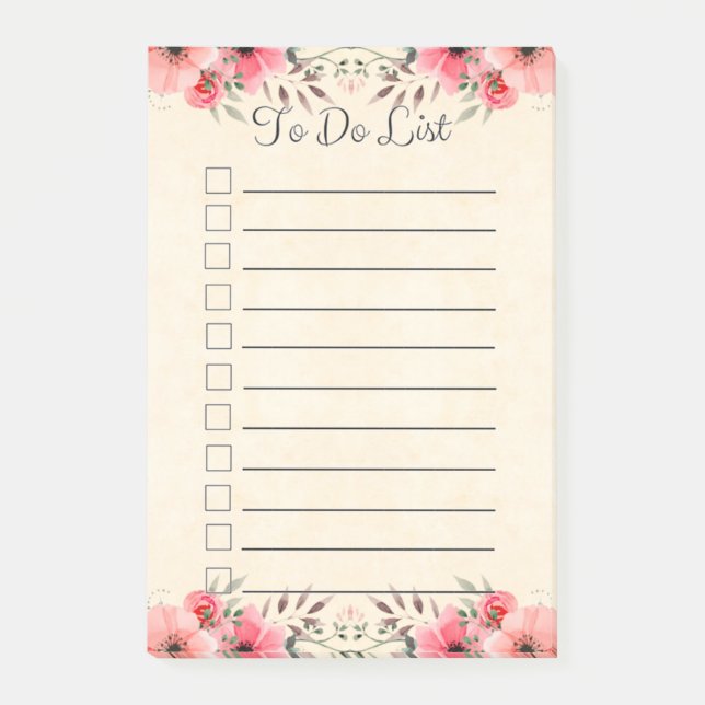 Post-it® Pour faire l'ordre du jour floral d'art de (Devant)