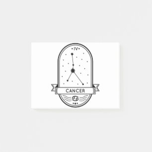 POST-IT® POUSSÉE DE CANCER DE CONSTELLATION DE BADGE ZODIAC