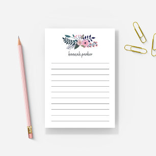 Post-it® Pré rose  Floral Personnalisé Liné