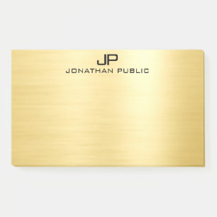 Post-it® Premier Monogramme Modèle Faux Gold Personnalisé P