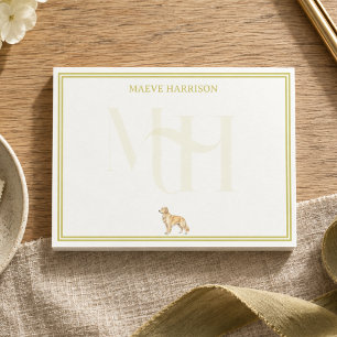 Post-it® Préparé Chartreuse Monogramme Golden Retriever