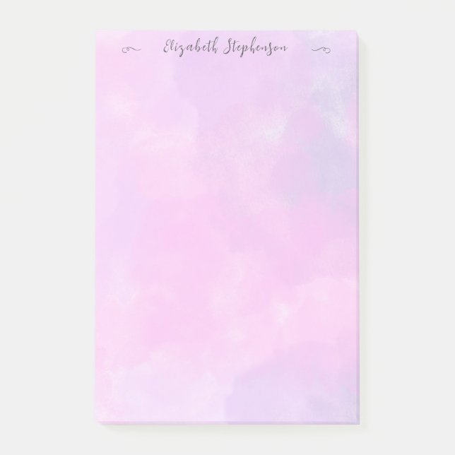 Post-it® Pretty pink feminine watercolor custom name (Devant)